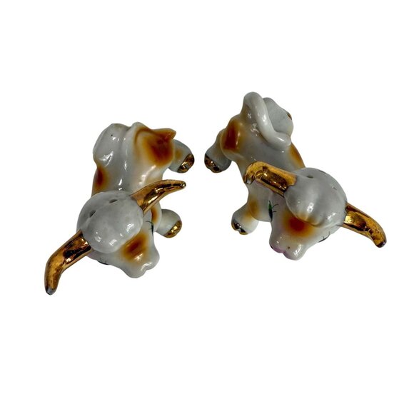 Vintage Kitsch Ceramic Cow Salt & Pepper Shakers Hand-Painted Japan - Picture 5 of 6